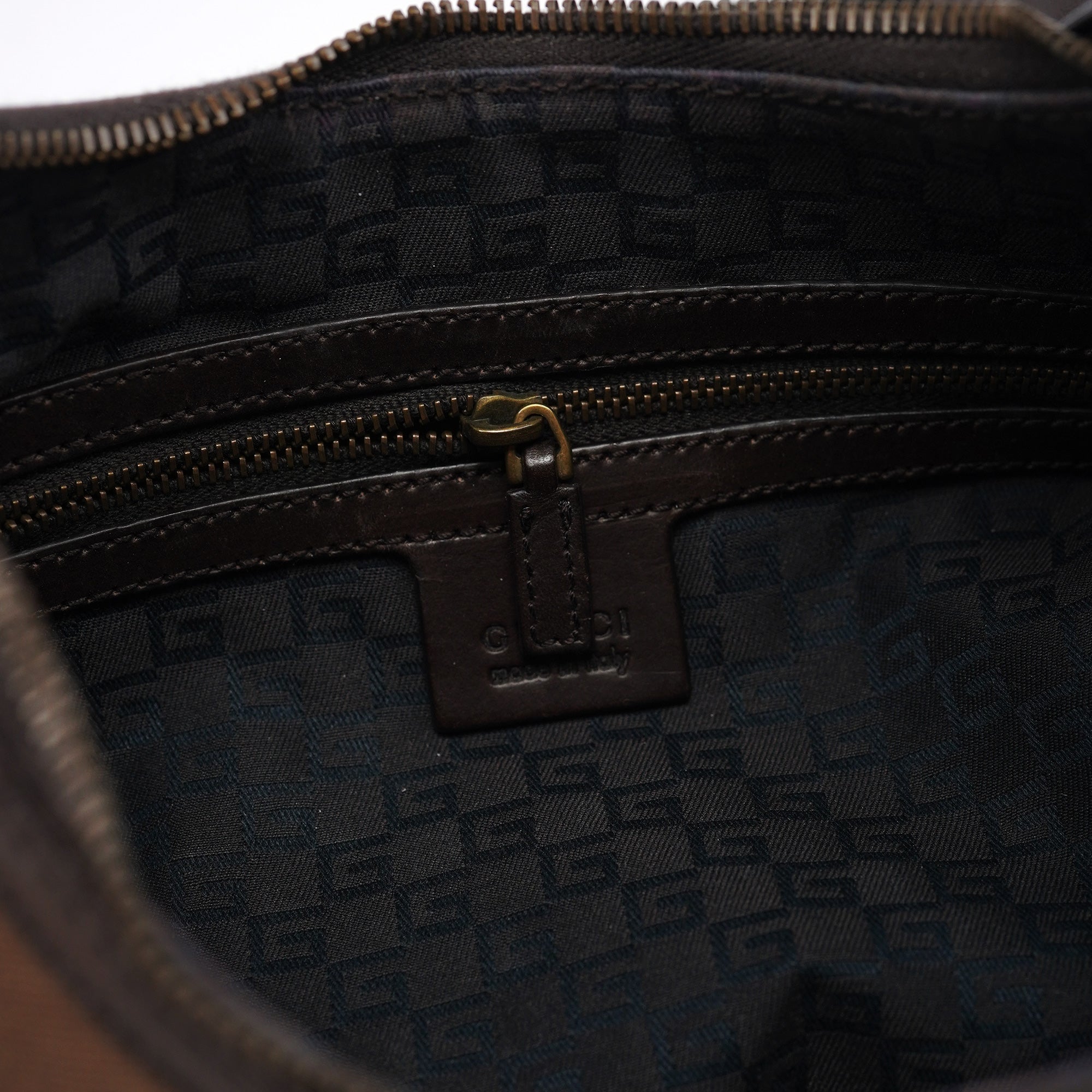 Gucci 2003 Brown Canvas Round Shoulder Bag