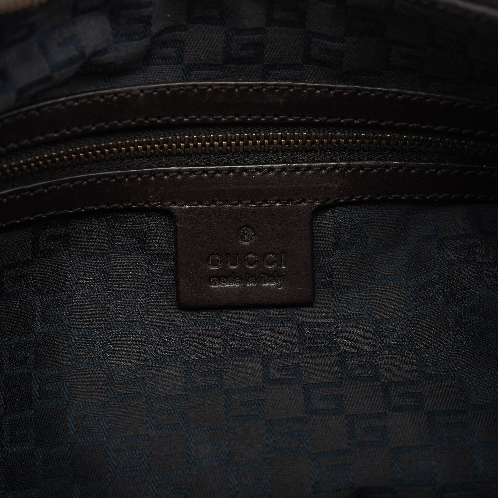 Gucci 2003 Brown Canvas Round Shoulder Bag