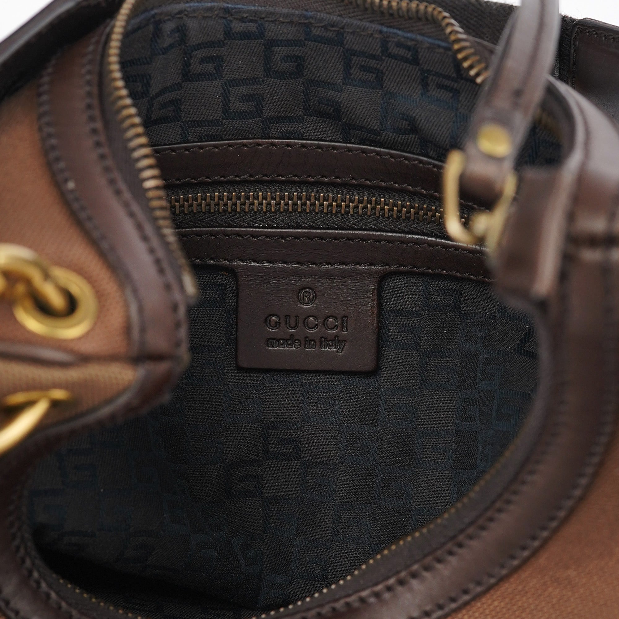 Gucci 2003 Brown Canvas Shoulder Bag