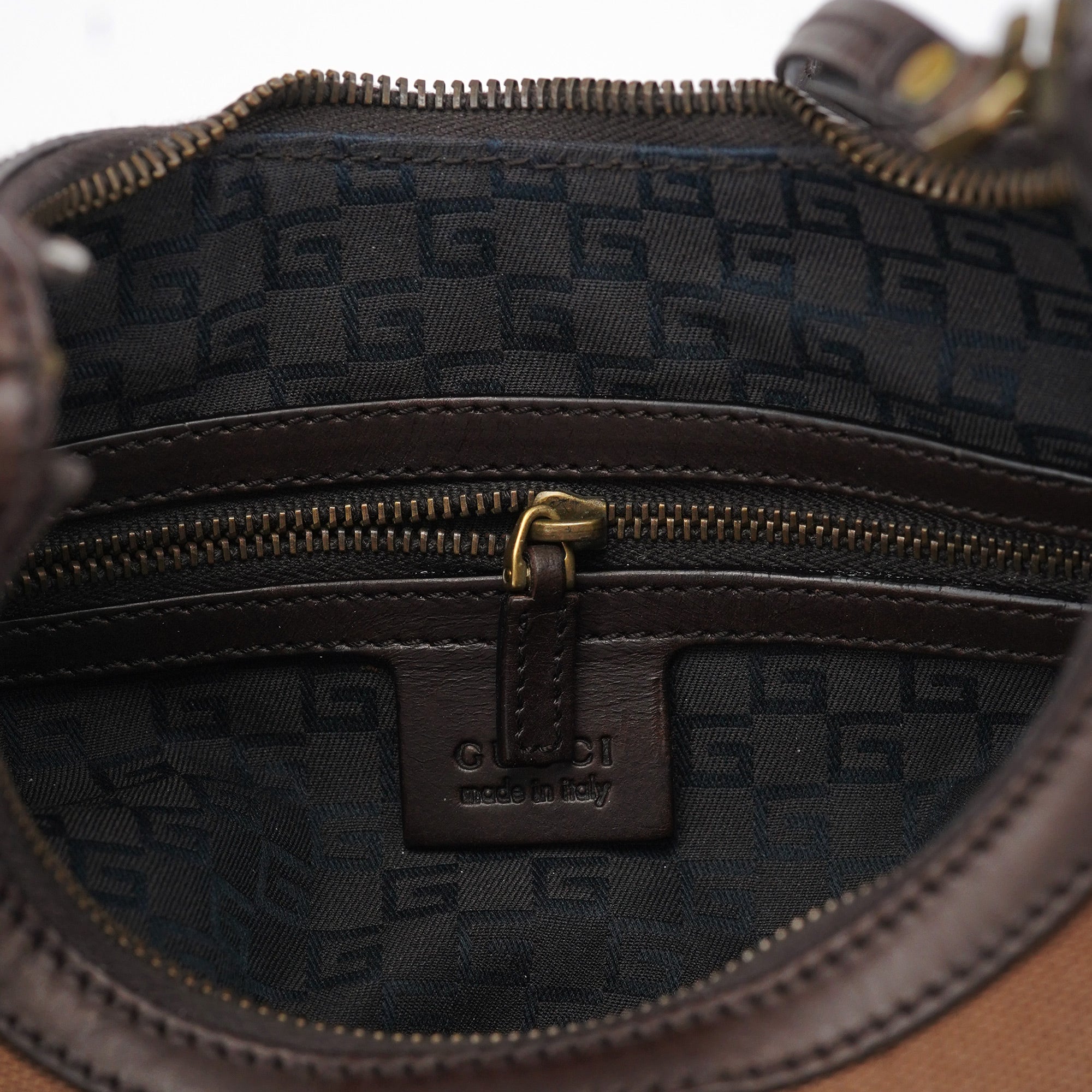 Gucci 2003 Brown Canvas Shoulder Bag