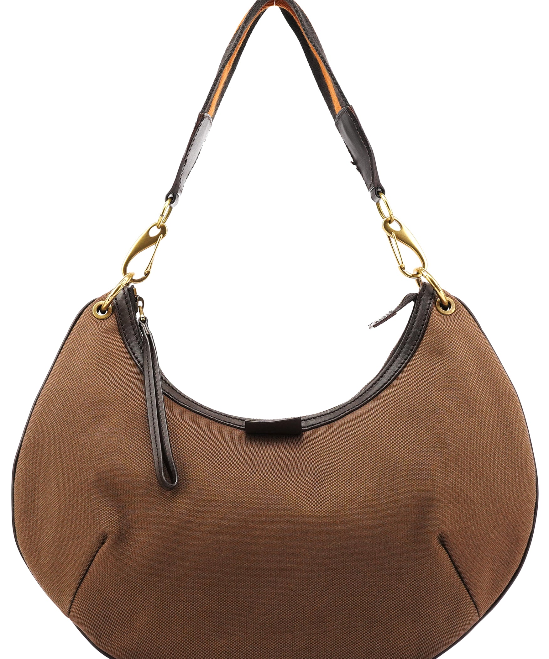 Gucci 2003 Brown Canvas Web Strap Hobo Bag