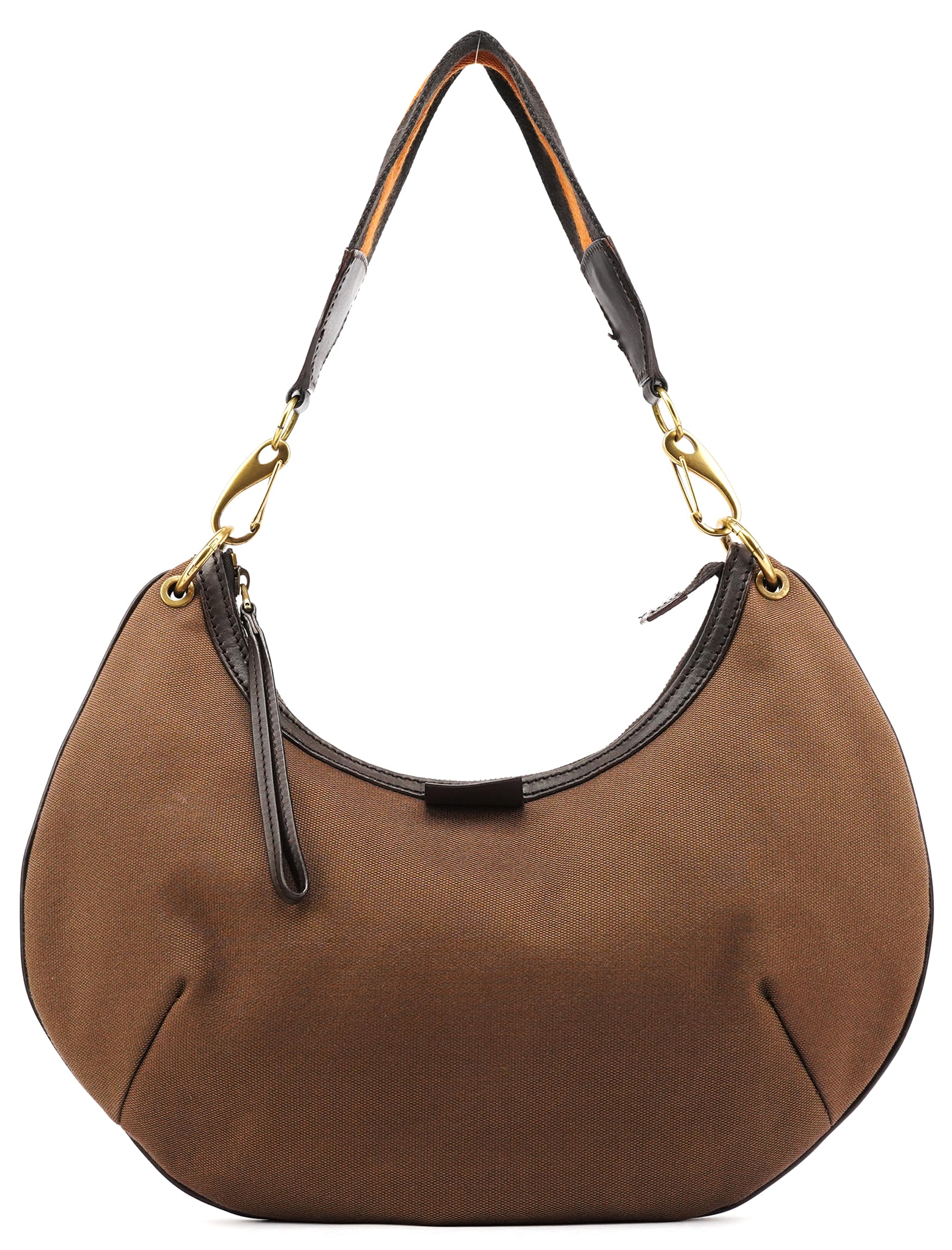 Gucci 2003 Brown Canvas Web Strap Hobo Bag