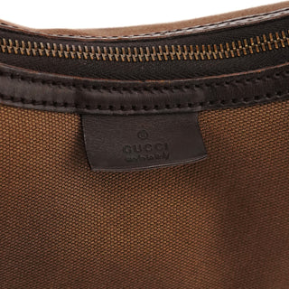 Gucci 2003 Brown Canvas Web Strap Hobo Bag