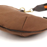 Gucci 2003 Brown Canvas Web Strap Hobo Bag