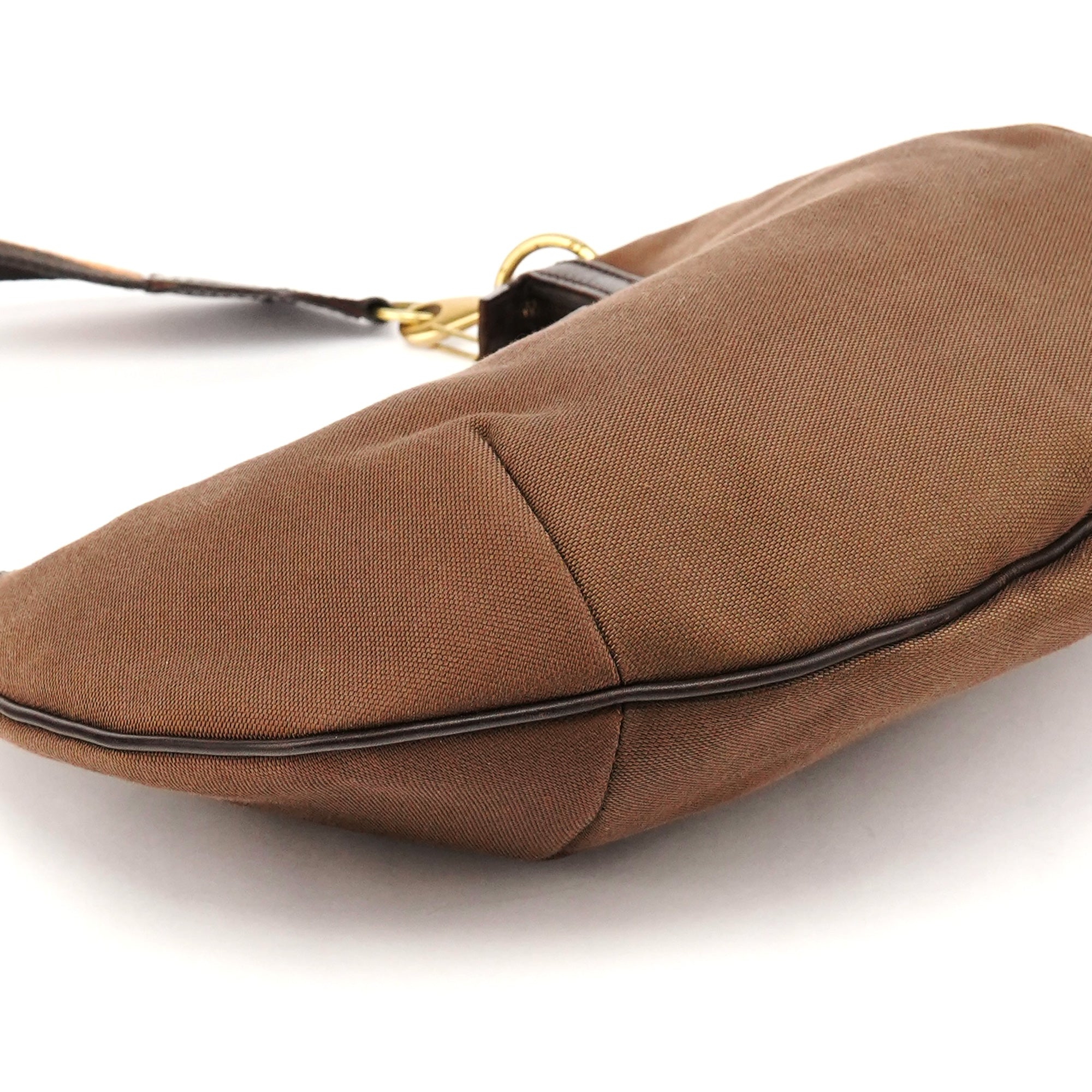 Gucci 2003 Brown Canvas Web Strap Hobo Bag