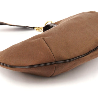 Gucci 2003 Brown Canvas Web Strap Hobo Bag