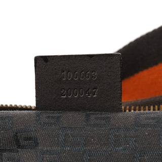 Gucci 2003 Brown Canvas Web Strap Hobo Bag