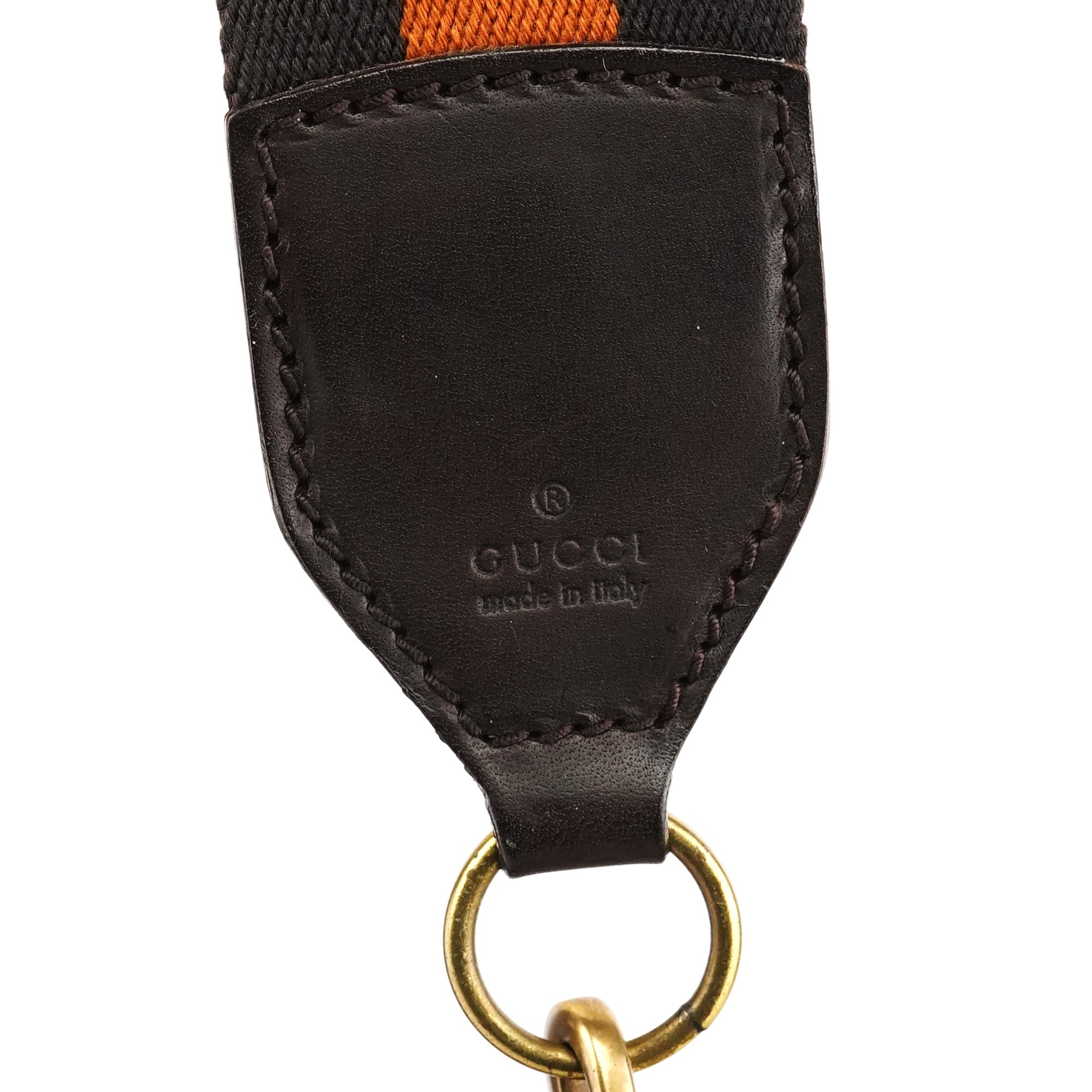 Gucci 2003 Brown Canvas Web Strap Hobo Bag