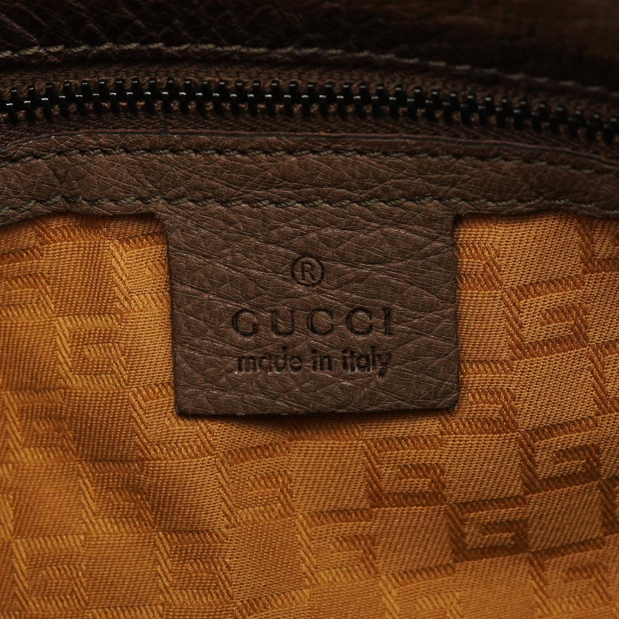 Gucci 2003 Sac porté épaule en cuir d'autruche marron