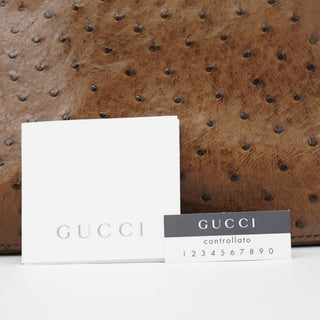 Gucci 2003 Brown Ostrich Leather Shoulder Bag