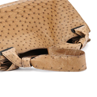 Gucci 2003 Brown Ostrich Leather Shoulder Bag
