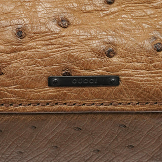 Gucci 2003 Brown Ostrich Leather Shoulder Bag