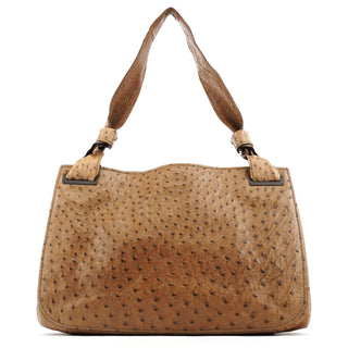 Gucci 2003 Brown Ostrich Leather Shoulder Bag