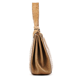 Gucci 2003 Brown Ostrich Leather Shoulder Bag