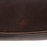 Gucci 2003 Dark Brown Leather Woven Strap Shoulder Bag