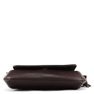 Gucci 2003 Dark Brown Leather Woven Strap Shoulder Bag