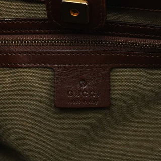 Gucci 2003 Khaki Canvas Bamboo Shoulder Bag