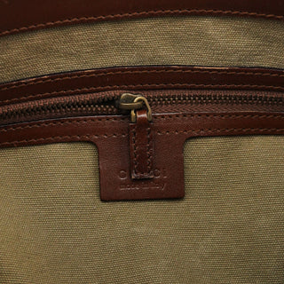 Gucci 2003 Khaki Canvas Bamboo Tote Bag