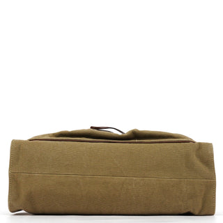 Gucci 2003 Khaki Canvas Bamboo Tote Bag