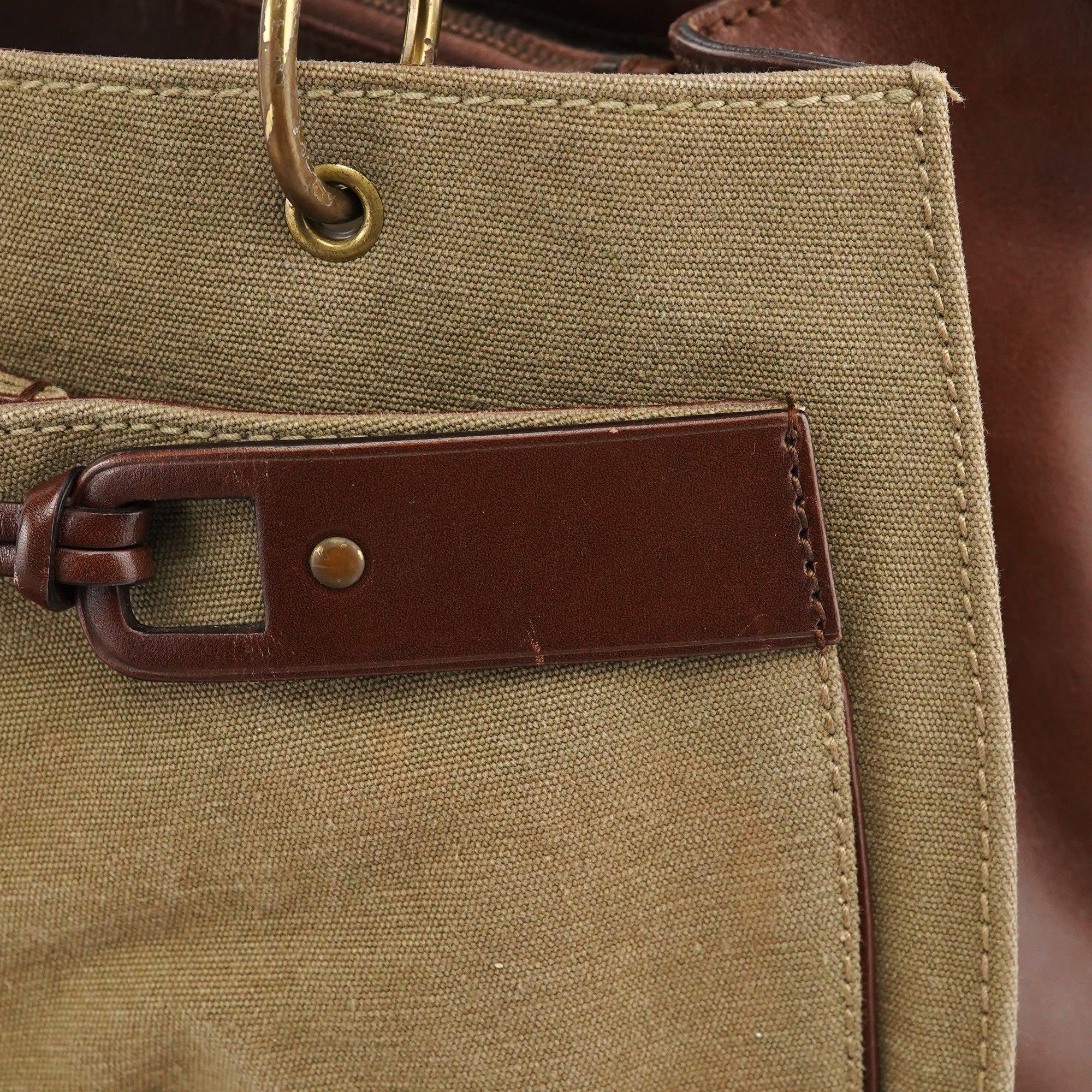 Gucci 2003 Sac cabas Bamboo en toile kaki