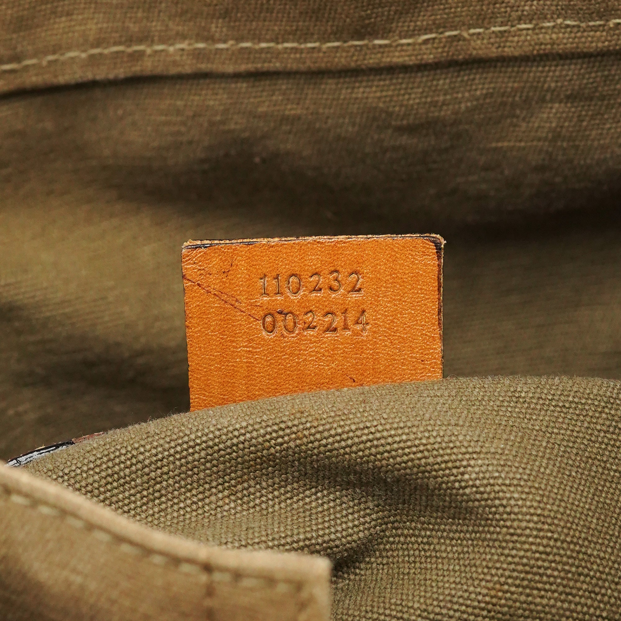 Gucci 2003 Khaki Canvas Shoulder Bag