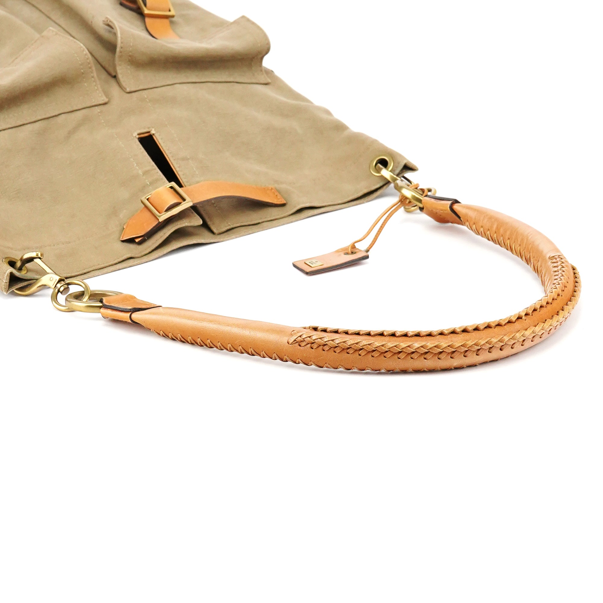 Gucci 2003 Khaki Canvas Shoulder Bag