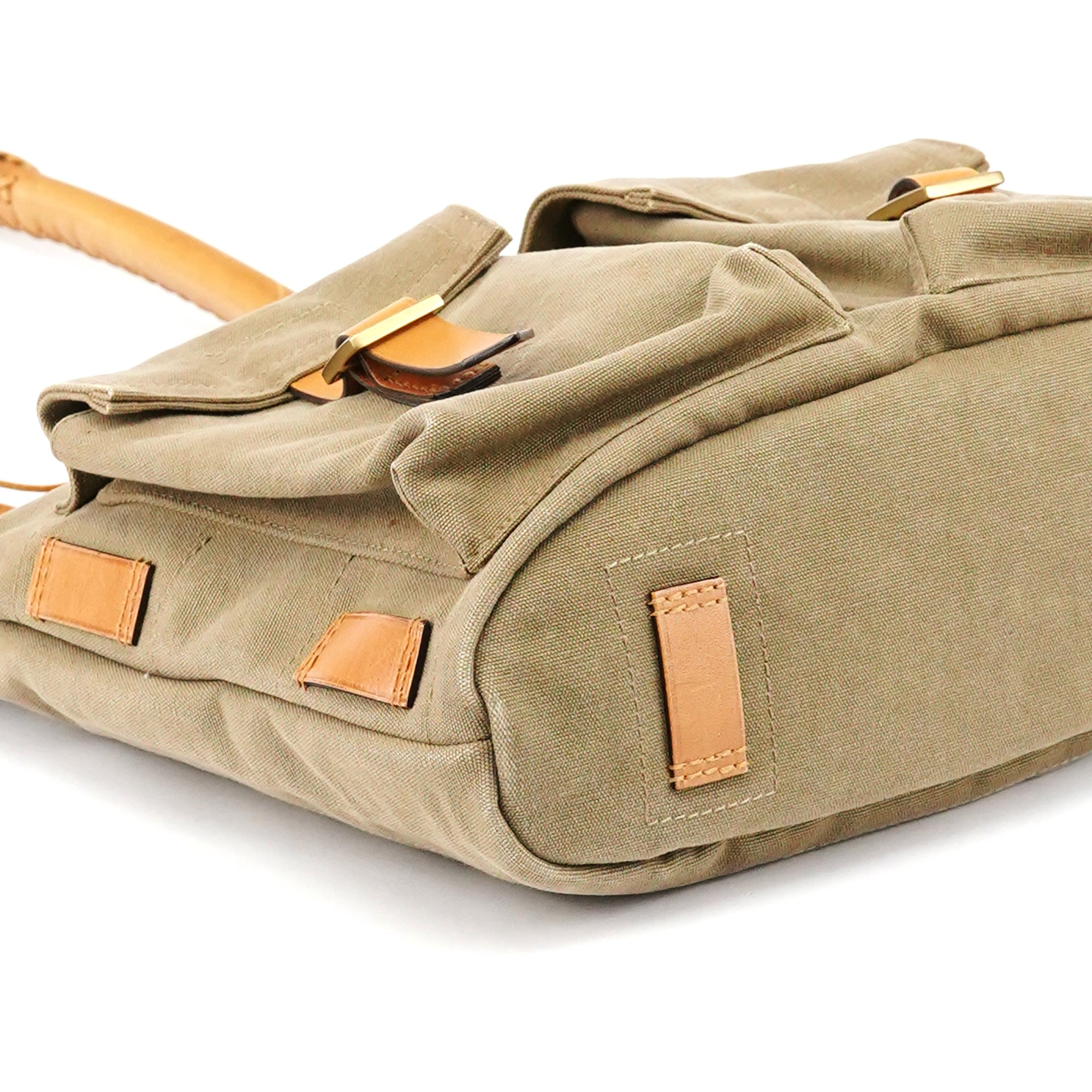 Gucci 2003 Khaki Canvas Shoulder Bag