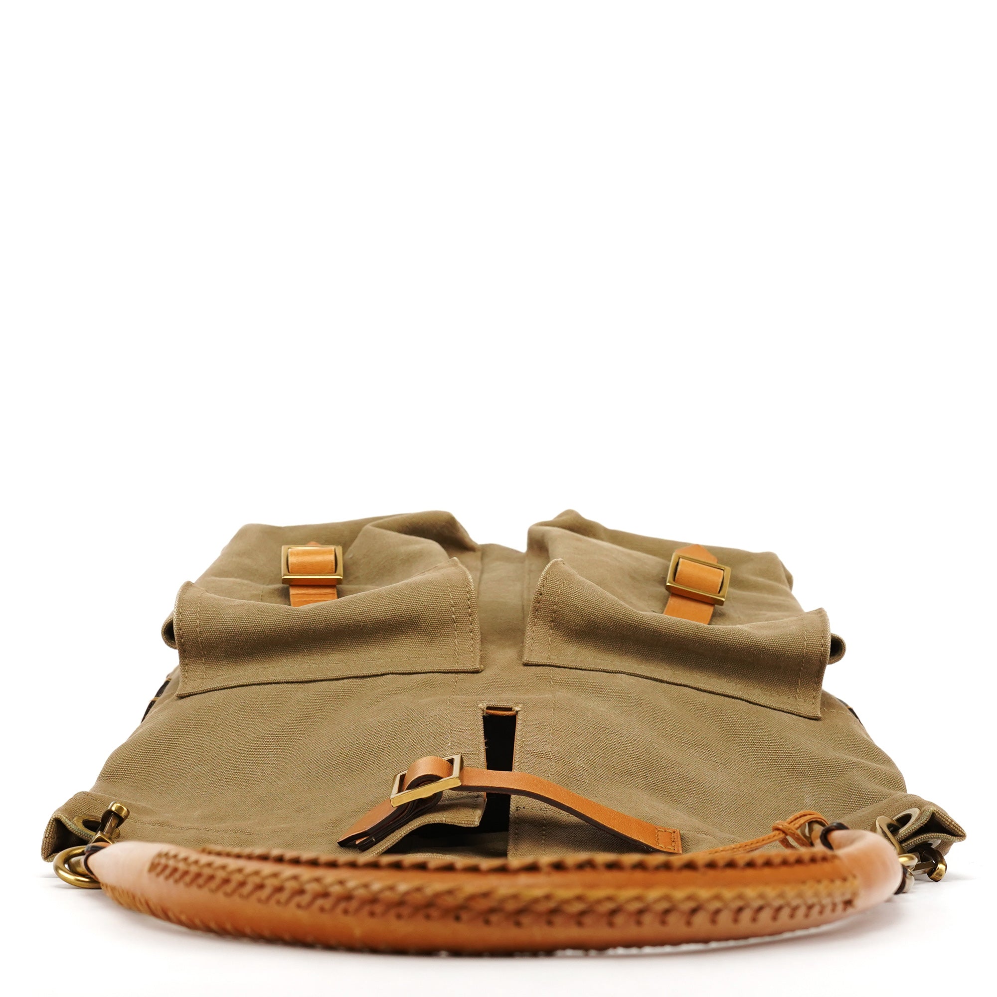 Gucci 2003 Khaki Canvas Shoulder Bag