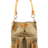 Gucci 2003 Khaki Canvas Shoulder Bag