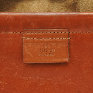 Gucci 2003 Khaki Suede Drawstring Shoulder Bag