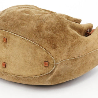 Gucci 2003 Khaki Suede Drawstring Shoulder Bag
