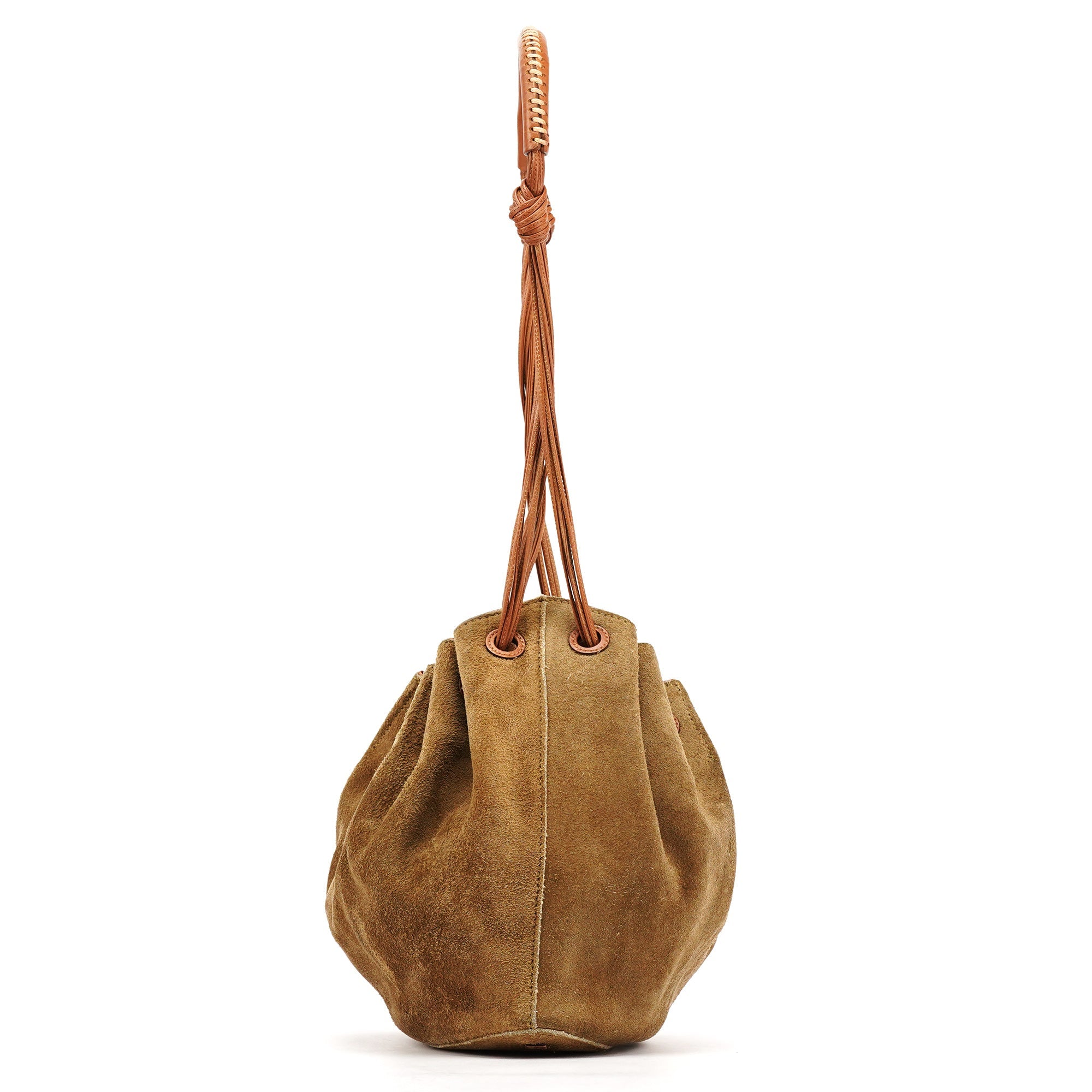 Gucci 2003 Sac porté épaule à lien coulissant en daim kaki