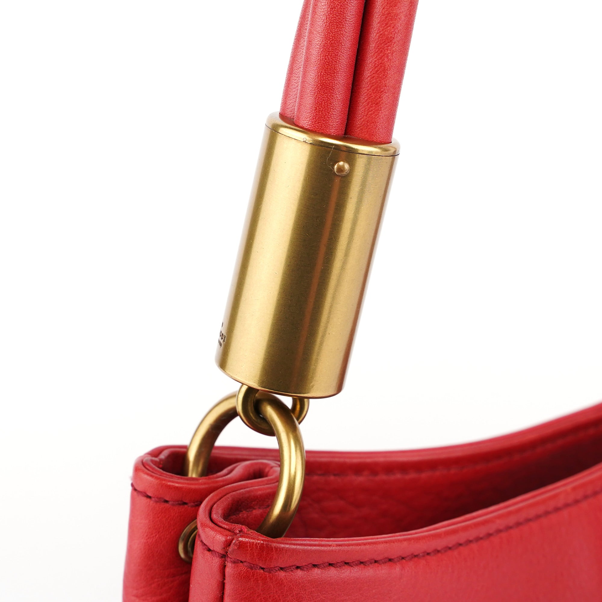 Gucci 2003 Red Calfskin Knot Shoulder Bag