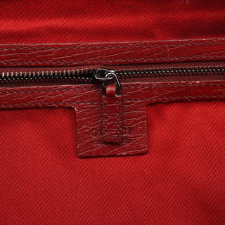 Gucci 2003 Red GG Bamboo Shoulder Bag
