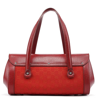 Gucci 2003 Red GG Bamboo Shoulder Bag