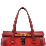 Gucci 2003 Red GG Bamboo Shoulder Bag