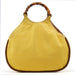 Gucci 2003 Yellow Canvas Bamboo Top Handle Bag