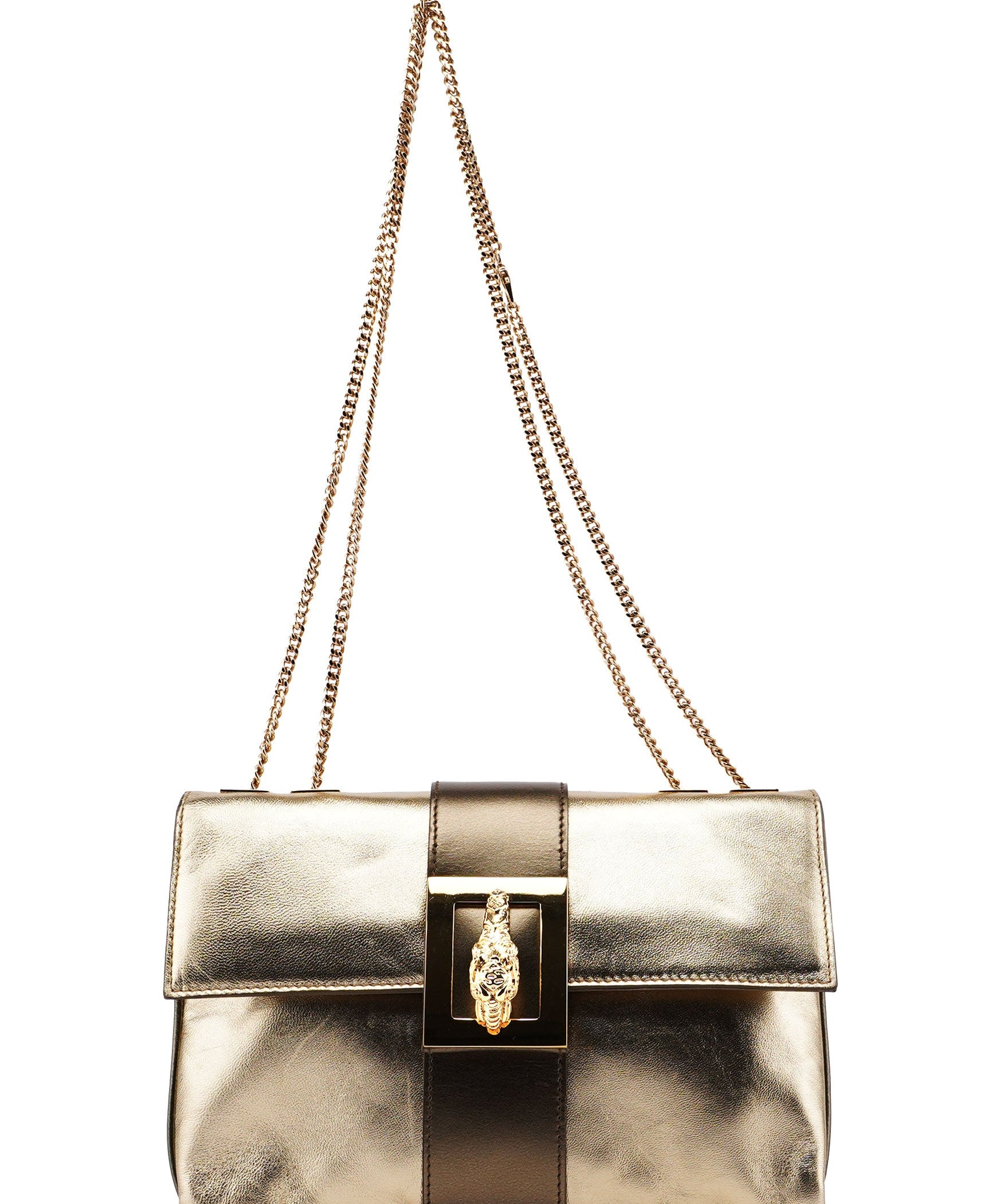 Gucci 2004 Golden Calfskin Tiger Shoulder Bag