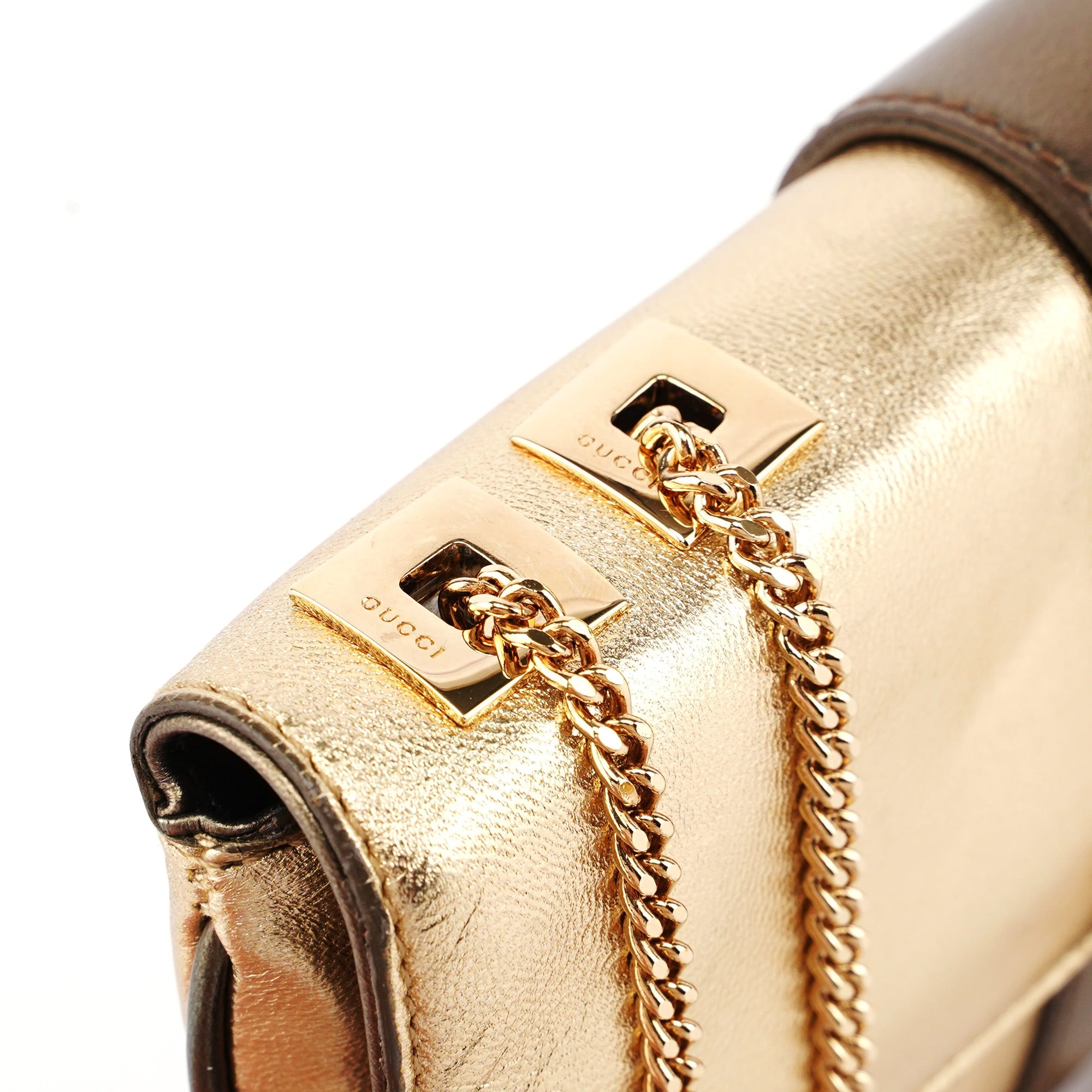 Gucci 2004 Golden Calfskin Tiger Shoulder Bag