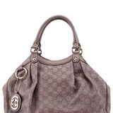 Gucci 211944 Purple Calfskin GG Shoulder Bag