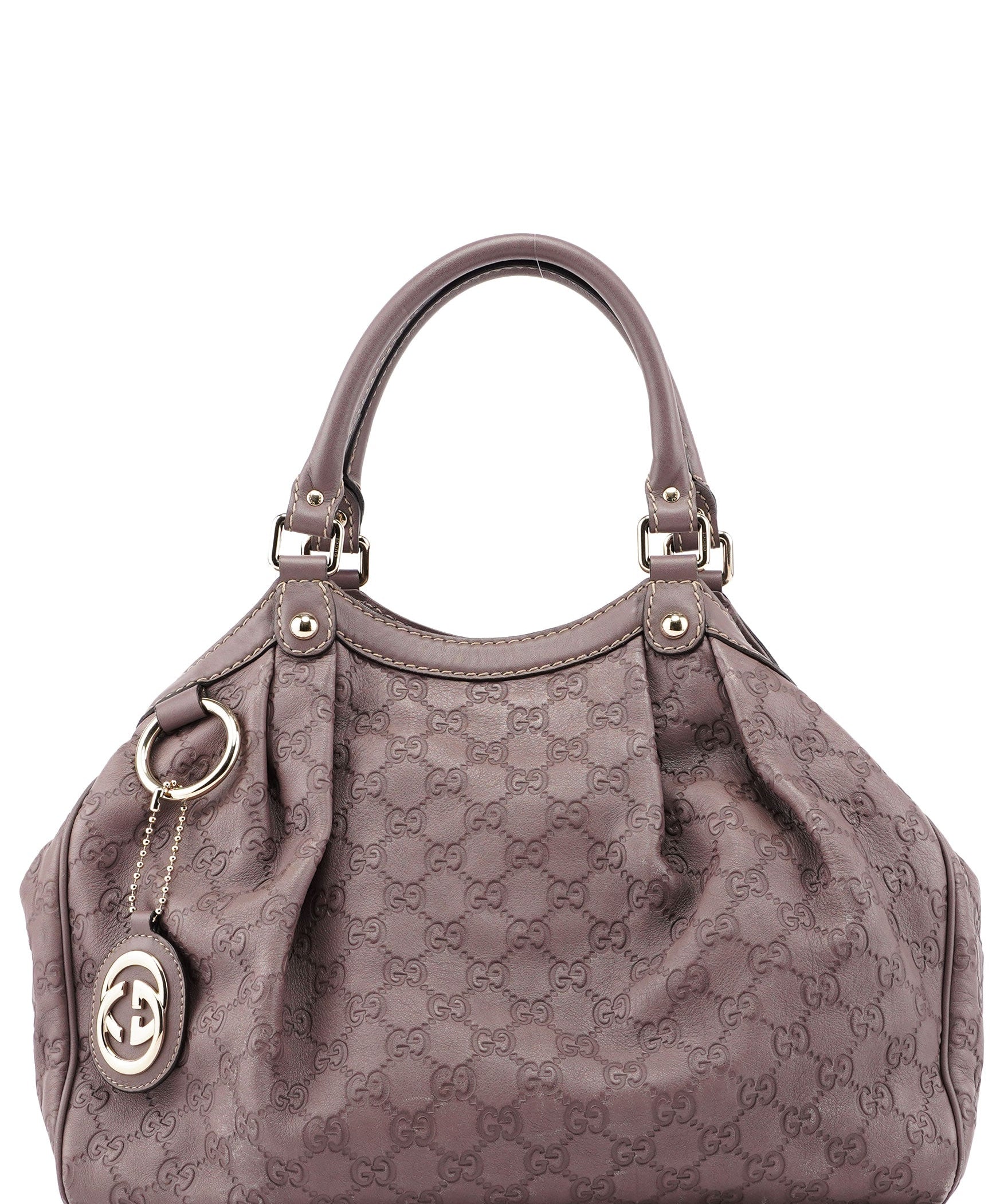 Gucci 211944 Purple Calfskin GG Shoulder Bag