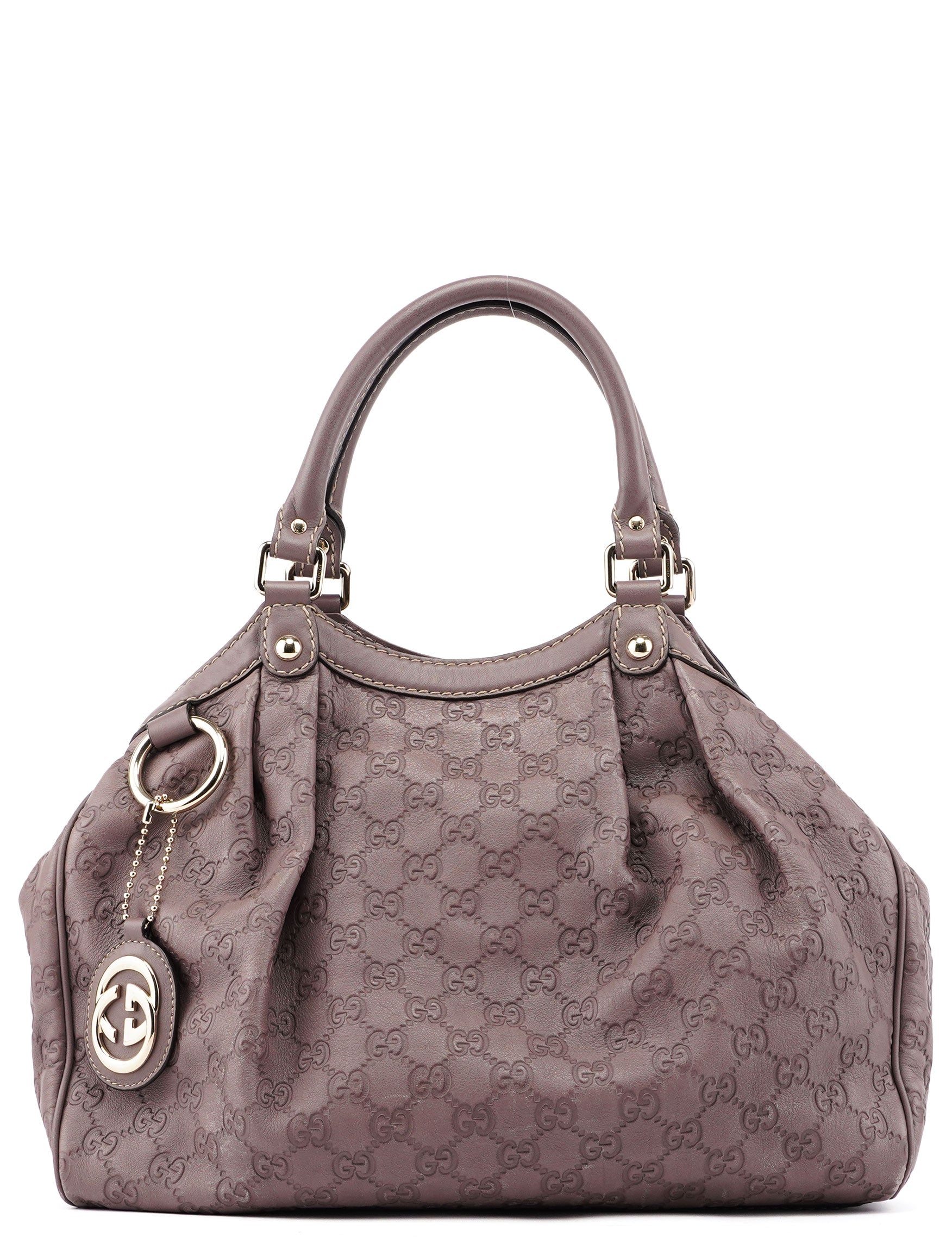 Gucci 211944 Purple Calfskin GG Shoulder Bag