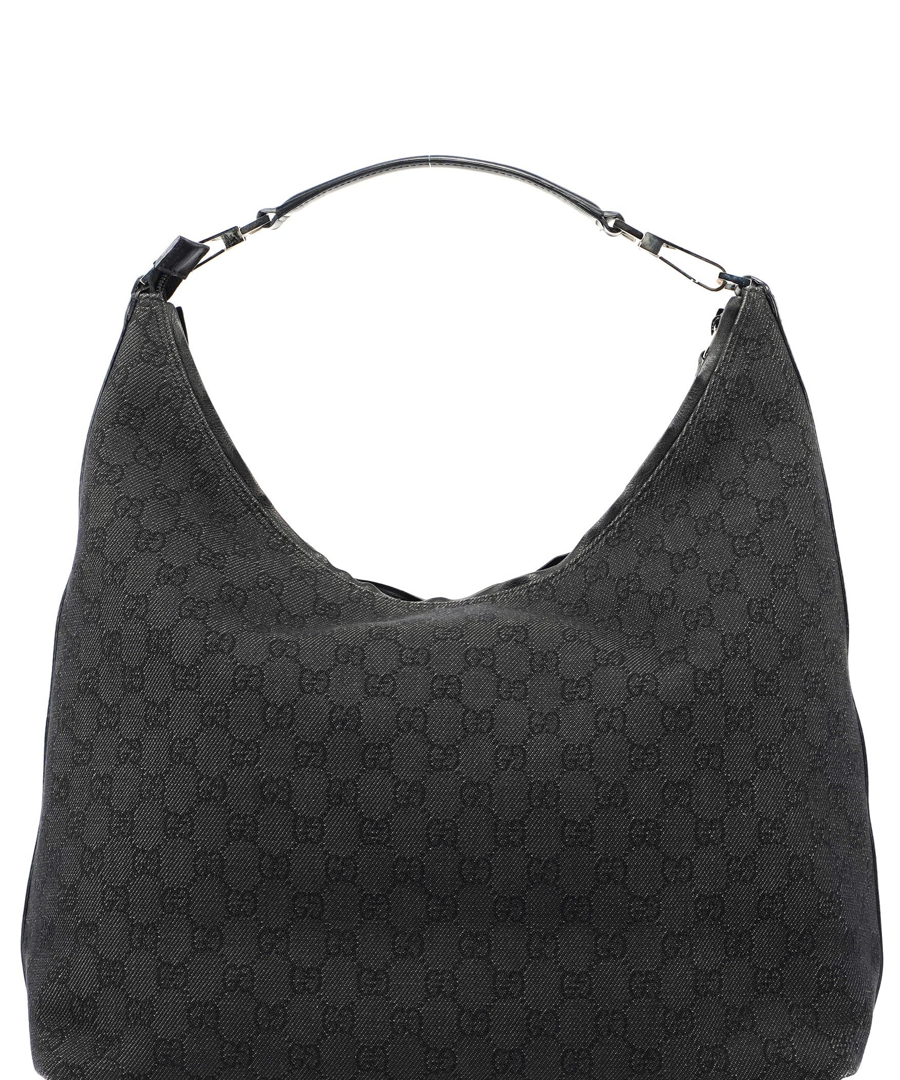 Gucci 246892 Hobo Schultertasche aus anthrazitfarbenem GG Denim