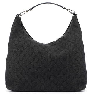 Gucci 246892 Anthracite Denim GG Hobo Shoulder Bag