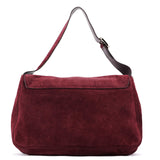 Gucci 248045 Burgundy Suede GG Shoulder Bag
