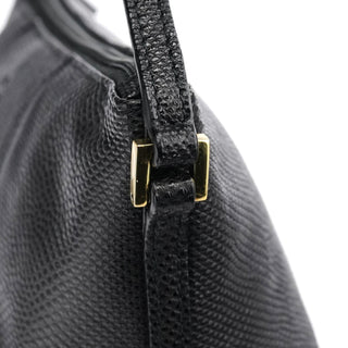 Gucci 250001 Black Lizard Embossed Boat Pochette