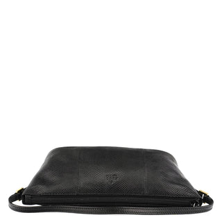 Gucci 250001 Black Lizard Embossed Boat Pochette