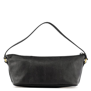 Gucci 250001 Black Lizard Embossed Boat Pochette