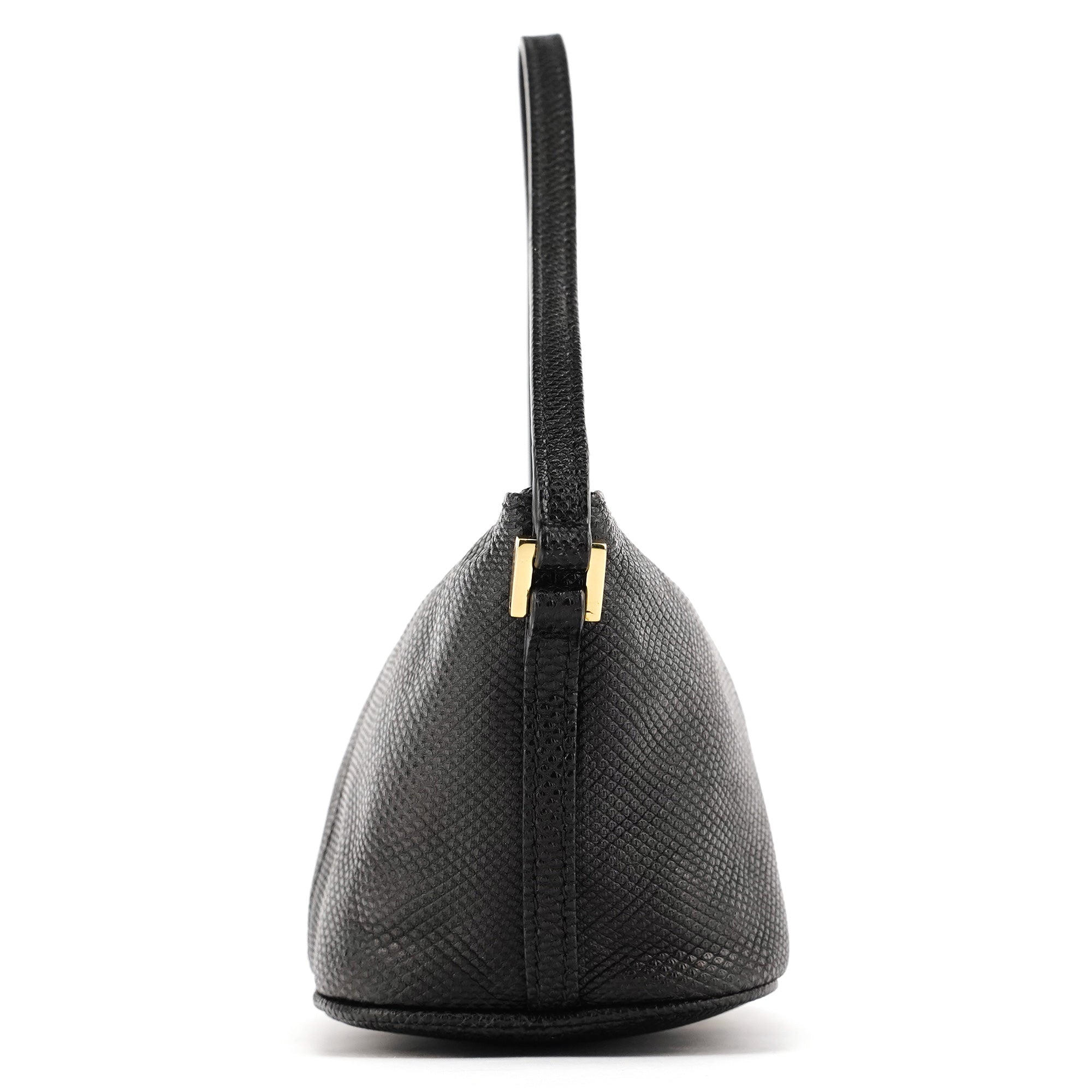 Gucci 250001 Black Lizard Embossed Boat Pochette
