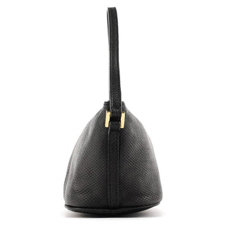 Gucci 250001 Black Lizard Embossed Boat Pochette